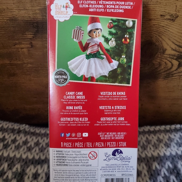 The Elf on the Shelf Claus Couture CANDY CANE CLASSIC DRESS Brand New in Box - Picture 2 of 2